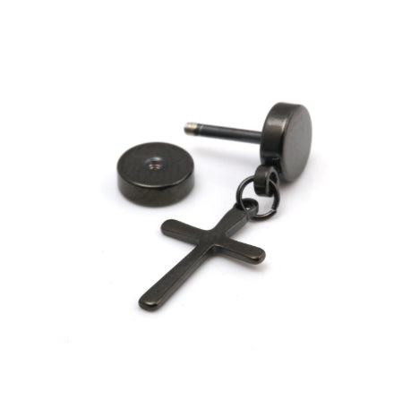 Black cross stud örhänge 1129