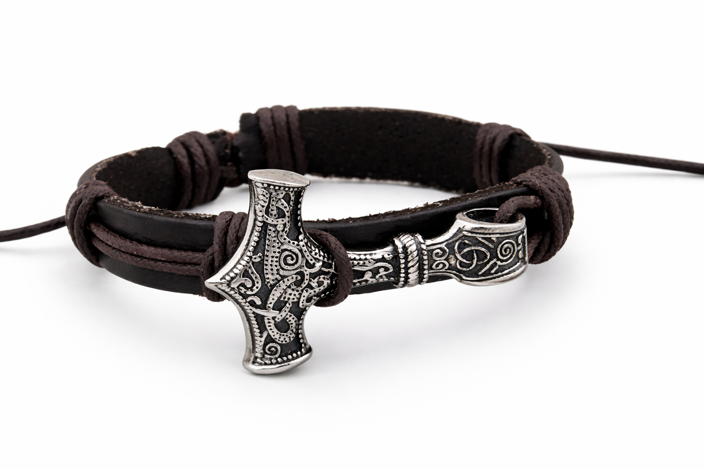 Leather bracelet Mjölner 1480