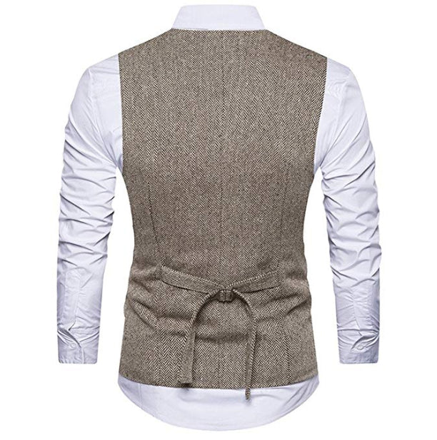 Double Breasted Waistcoat Retro Slim Fit  1039