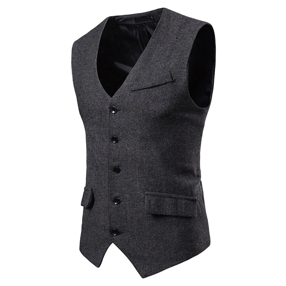 Herringbone vest black 1132