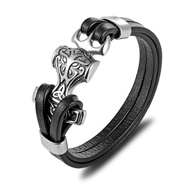 Läderarmband Mjölner 1142