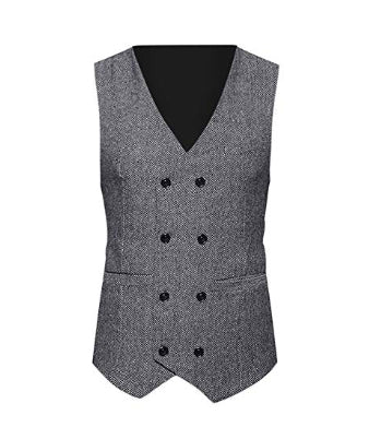 Double Breasted Waistcoat Retro Slim Fit 1150