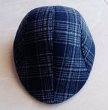 Black checkered flat caps 1168