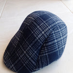 Black checkered flat caps 1168