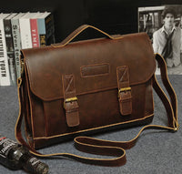 Stylish messenger bag in faux leather, classic briefcase model 1170