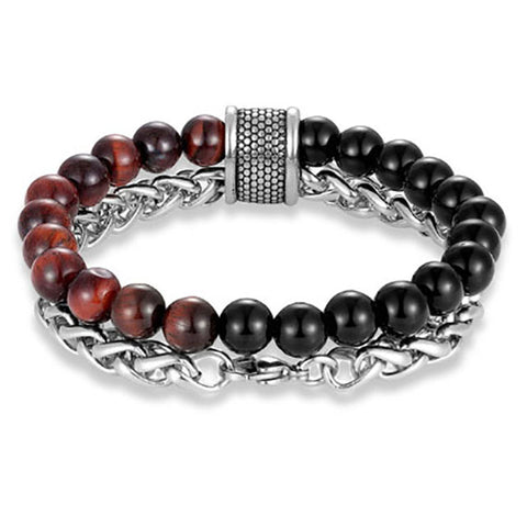 Stone and steel bracelet 1195