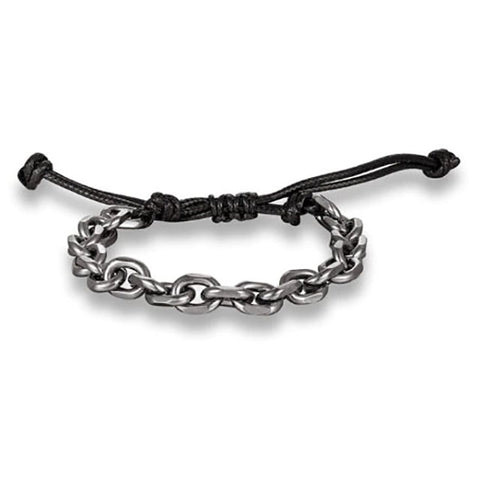 Leather & steel coarse steel bracelet 1203