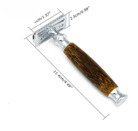 Safety Razor with Long Natural Bamboo Handle 1219