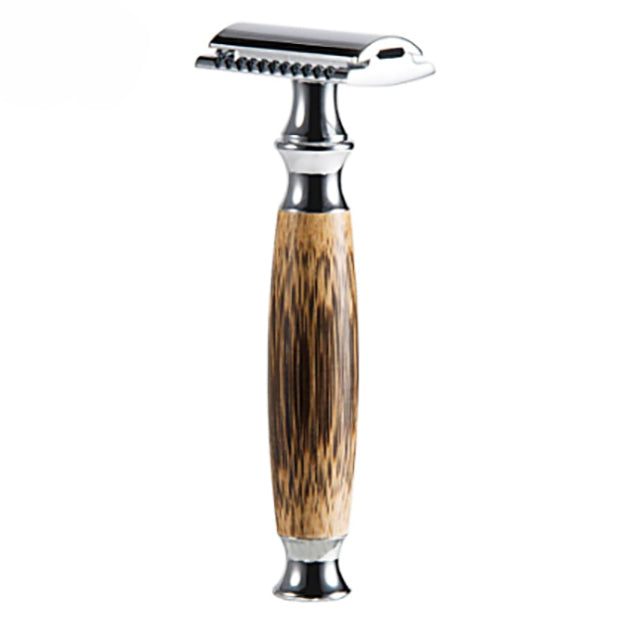 Safety Razor with Long Natural Bamboo Handle 1219