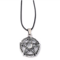 Steel pentagon silver necklace 1227