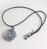 Steel pentagon silver necklace 1227