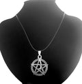 Steel pentagon silver halsband 1227