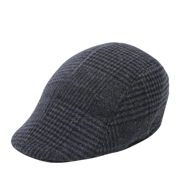 Svartrutig flat cap 1357