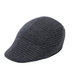 Black checkered flat cap 1357