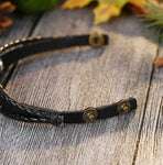 Handmade leather bracelet shield 1360