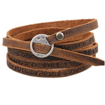 Brown leather bracelet Wristwrap 1432