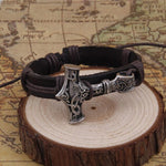 Leather bracelet Mjölner 1480