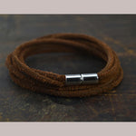 Brown rough leather bracelet 1555