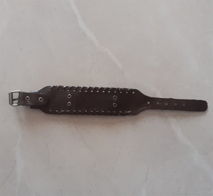 Vejviser Brunt læderarmbånd 1598