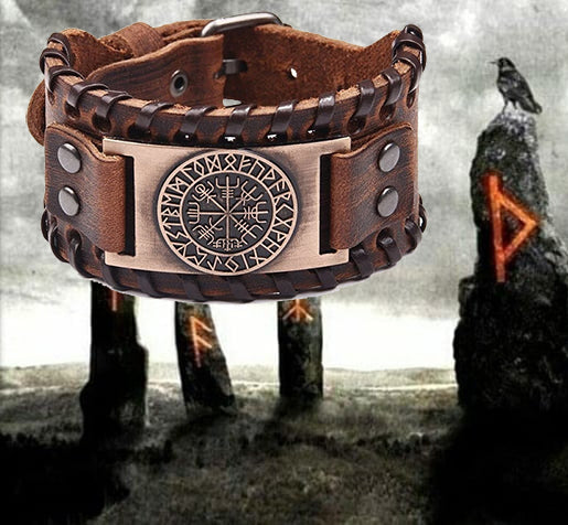 Vejviser Brunt læderarmbånd 1598