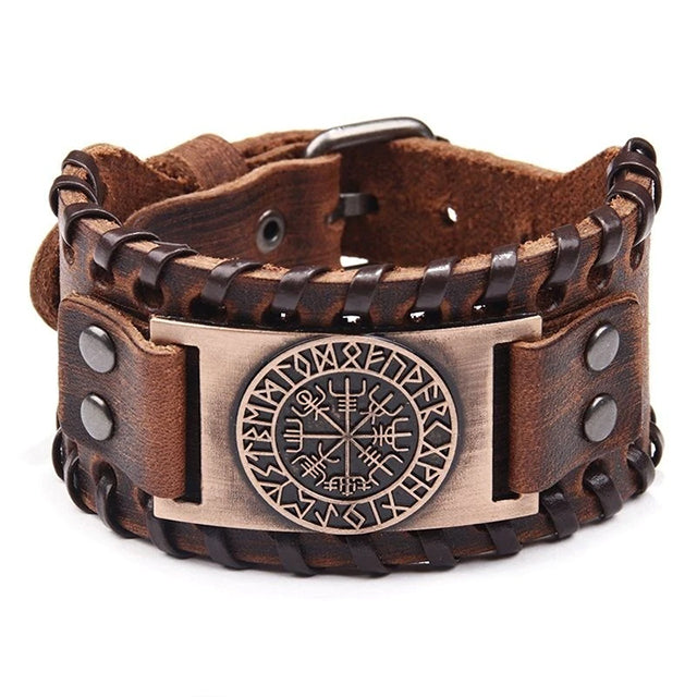 Vejviser Brunt læderarmbånd 1598