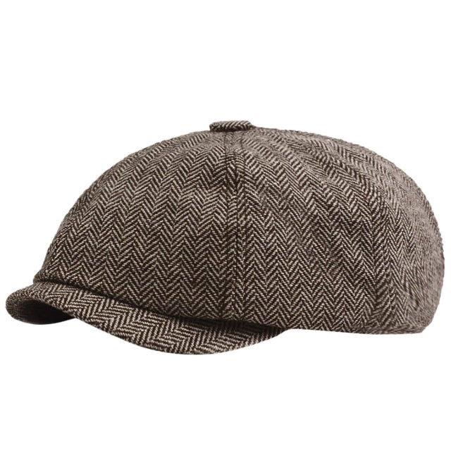 News boy Cap brun/grå mönstrad 1785