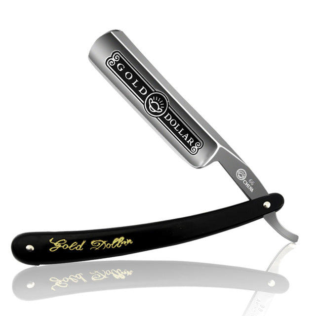 Gold dollar Cut Throat knife black 260