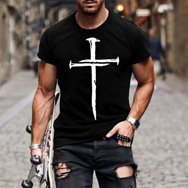 Cross Black rundhalsad t-shirt 5005