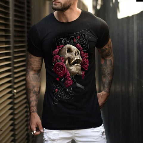 Dark skull rundhalsad t-shirt 5208