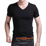 Black V-neck T-shirt 712