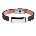 Smooth leather bracelet brown 932