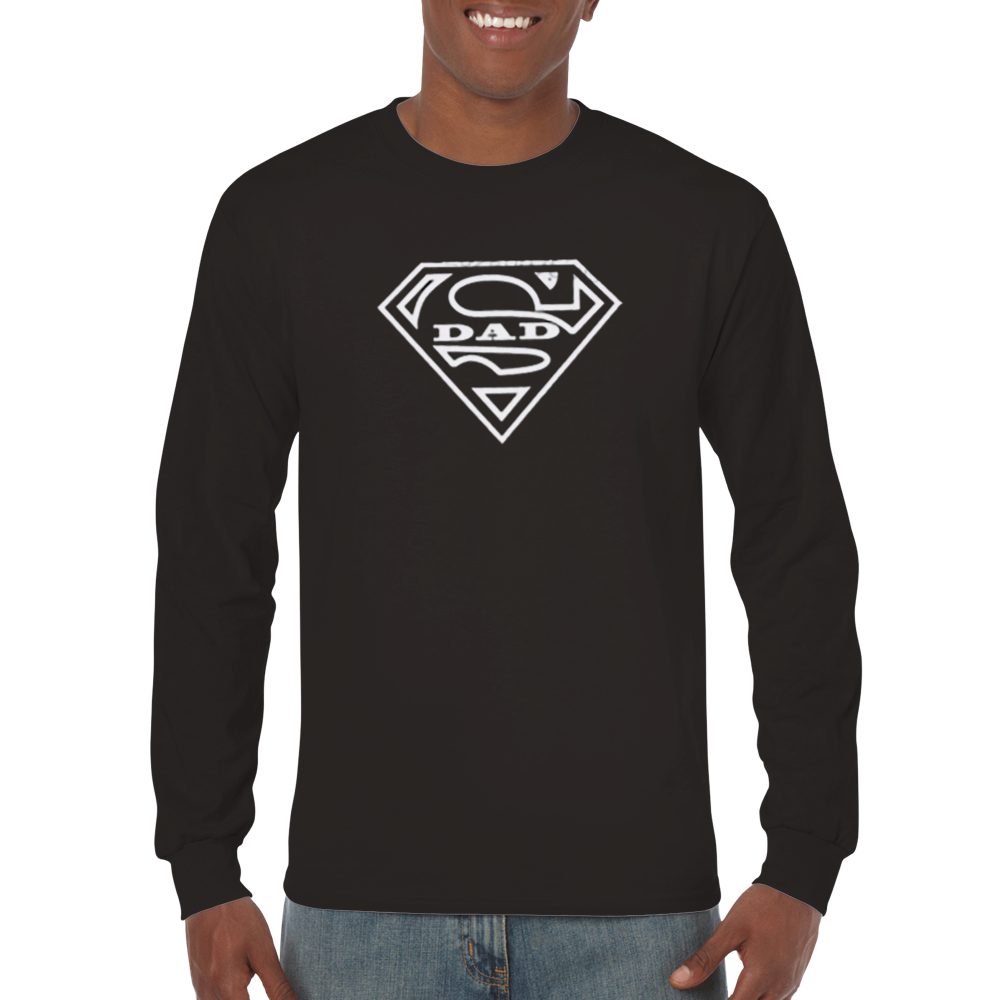 Super dad svart långärmad t-shirt 5523