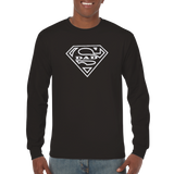 Super dad svart långärmad t-shirt 5523