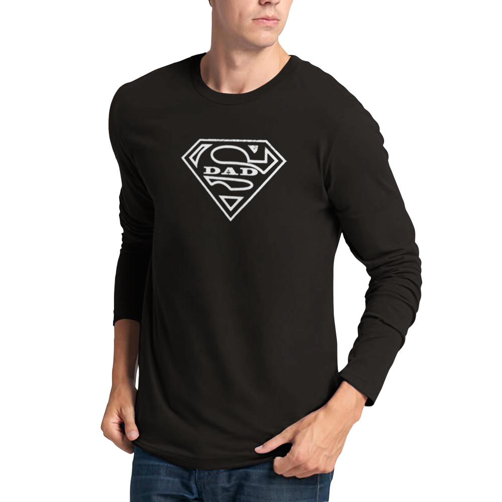 Super dad svart långärmad t-shirt 5523