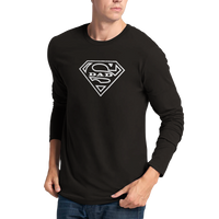 Super dad svart långärmad t-shirt 5523